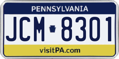 PA license plate JCM8301
