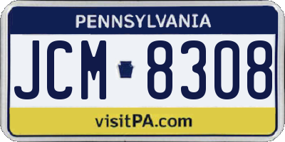PA license plate JCM8308