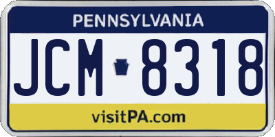 PA license plate JCM8318