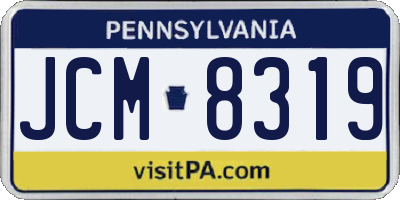 PA license plate JCM8319