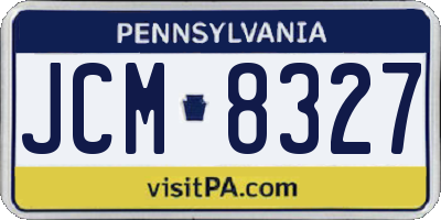 PA license plate JCM8327