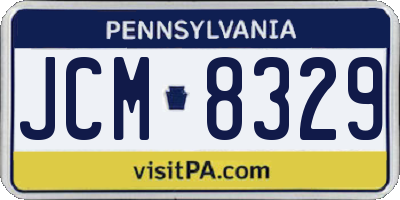 PA license plate JCM8329