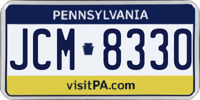 PA license plate JCM8330