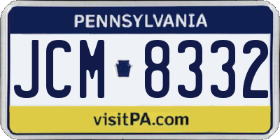 PA license plate JCM8332