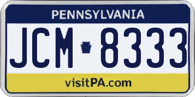 PA license plate JCM8333
