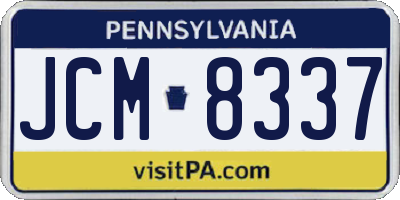 PA license plate JCM8337