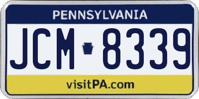 PA license plate JCM8339