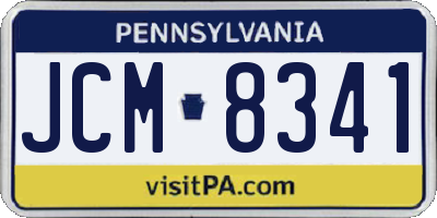 PA license plate JCM8341