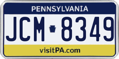 PA license plate JCM8349