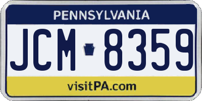 PA license plate JCM8359