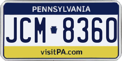 PA license plate JCM8360