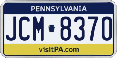 PA license plate JCM8370