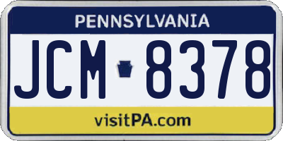 PA license plate JCM8378