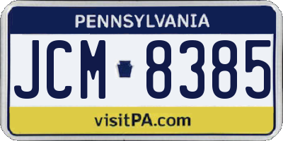 PA license plate JCM8385