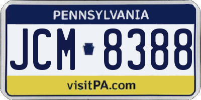 PA license plate JCM8388
