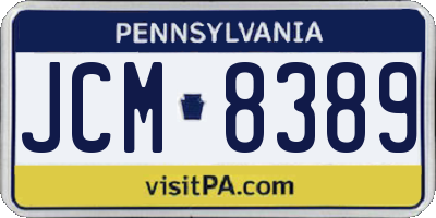 PA license plate JCM8389