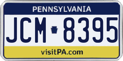 PA license plate JCM8395