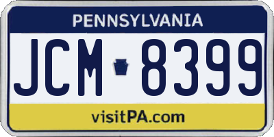 PA license plate JCM8399