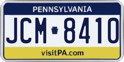 PA license plate JCM8410