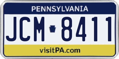PA license plate JCM8411