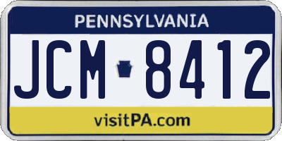 PA license plate JCM8412
