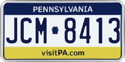 PA license plate JCM8413