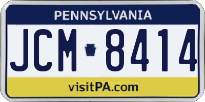 PA license plate JCM8414