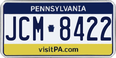 PA license plate JCM8422