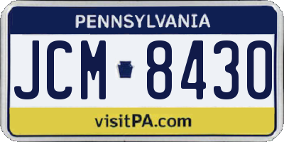 PA license plate JCM8430