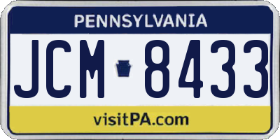 PA license plate JCM8433