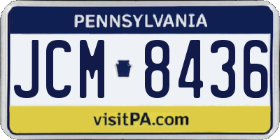 PA license plate JCM8436