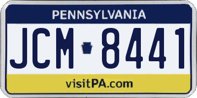 PA license plate JCM8441