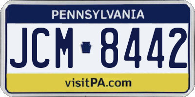PA license plate JCM8442