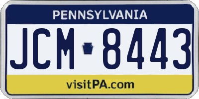 PA license plate JCM8443