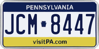 PA license plate JCM8447