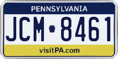 PA license plate JCM8461