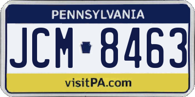 PA license plate JCM8463
