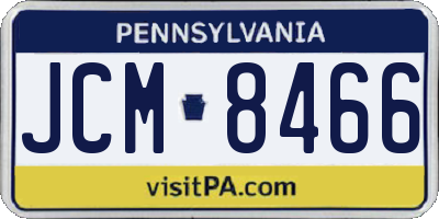 PA license plate JCM8466
