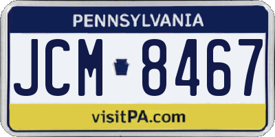 PA license plate JCM8467