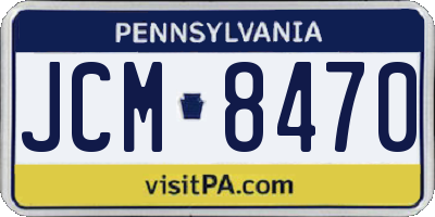 PA license plate JCM8470