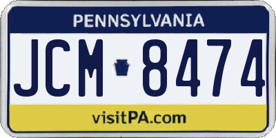 PA license plate JCM8474