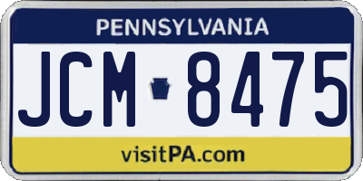 PA license plate JCM8475