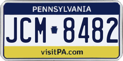 PA license plate JCM8482