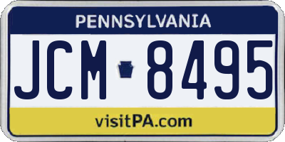 PA license plate JCM8495