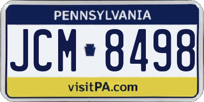 PA license plate JCM8498