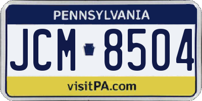 PA license plate JCM8504