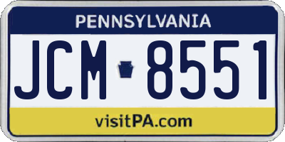 PA license plate JCM8551