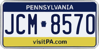 PA license plate JCM8570