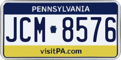 PA license plate JCM8576