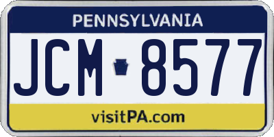 PA license plate JCM8577